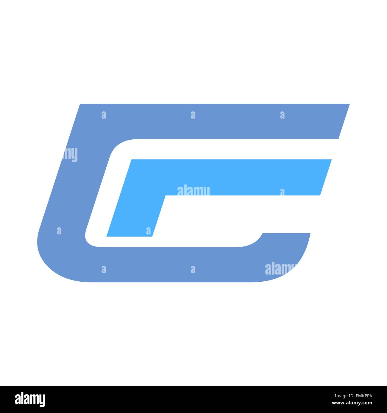 cf c f blue big font alphabet company letter logo white design vector icon template Stock Vector