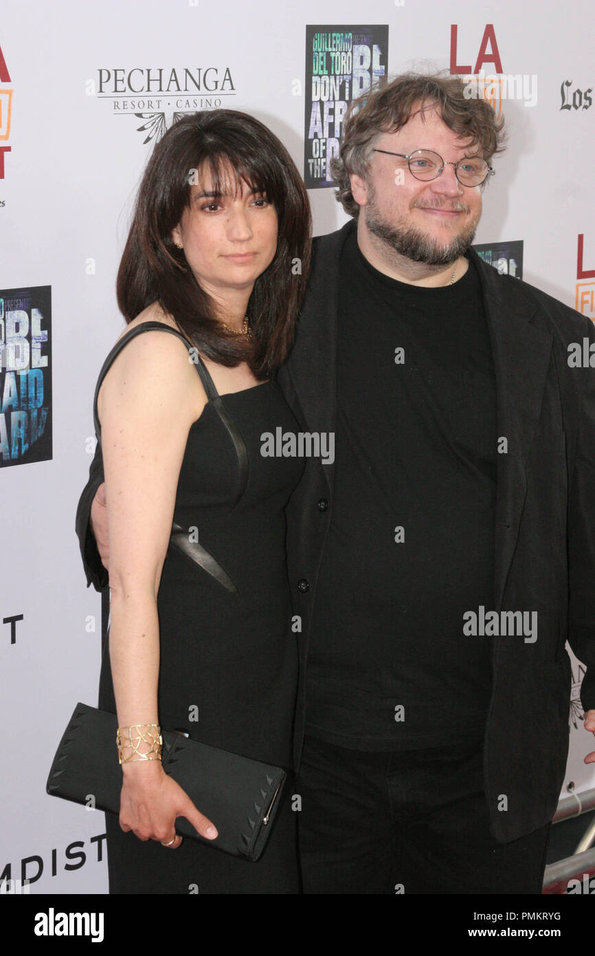 Guillermo del toro and wife lorenza newton hires stock photography and