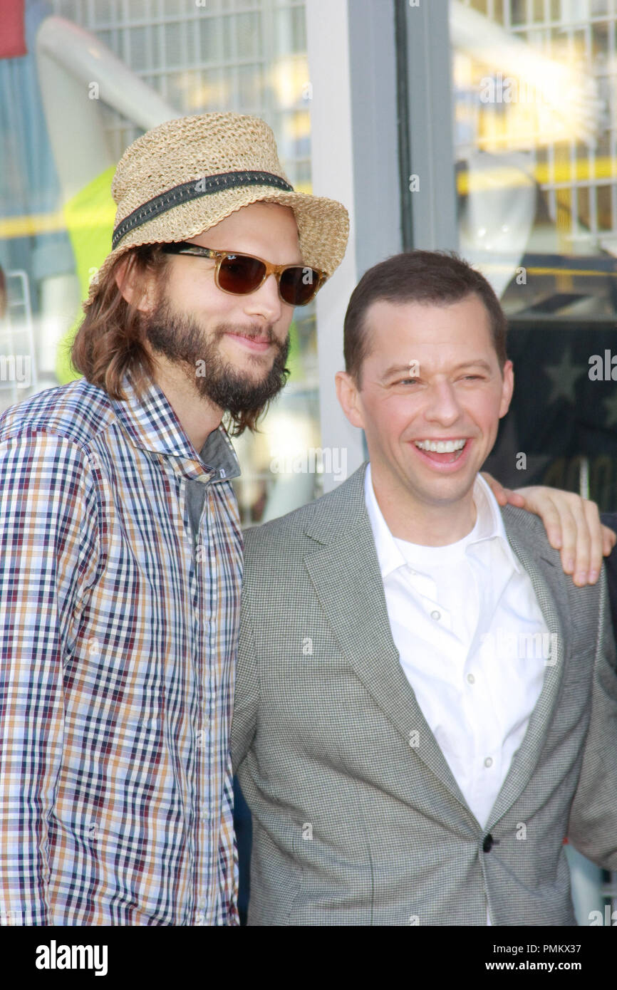 Ashton Kutcher and Jon Cryer at the Hollywood Chamber of Commerce ceremony to honorJon Cryer