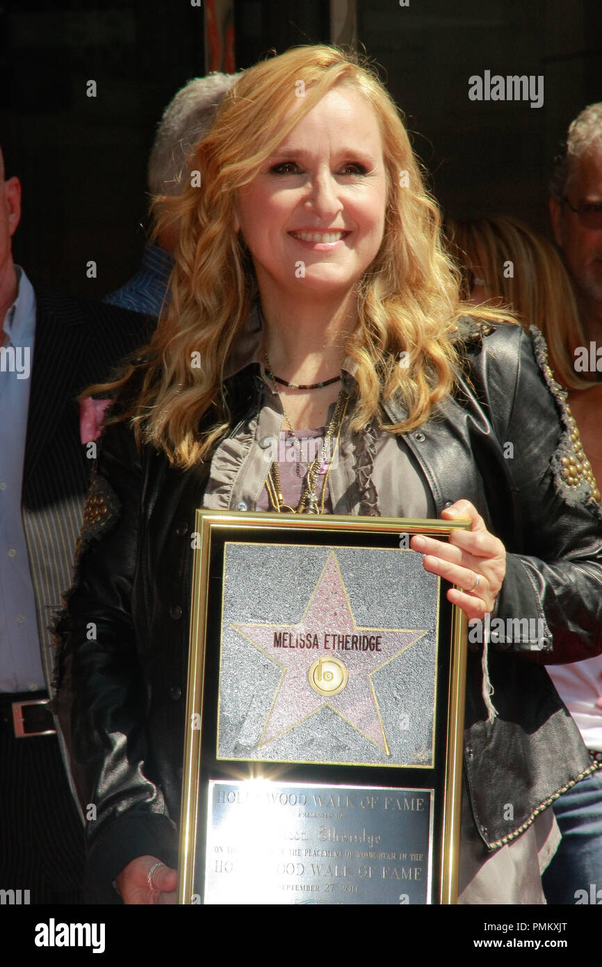 Melissa Etheridge at the Hollywood Chamber of Commerce ceremony to honor her with a star on the Hollywood Walk of Fame in Hollywood, CA, September 27, 2011. Photo by Joe Martinez / PictureLux Stock Photo