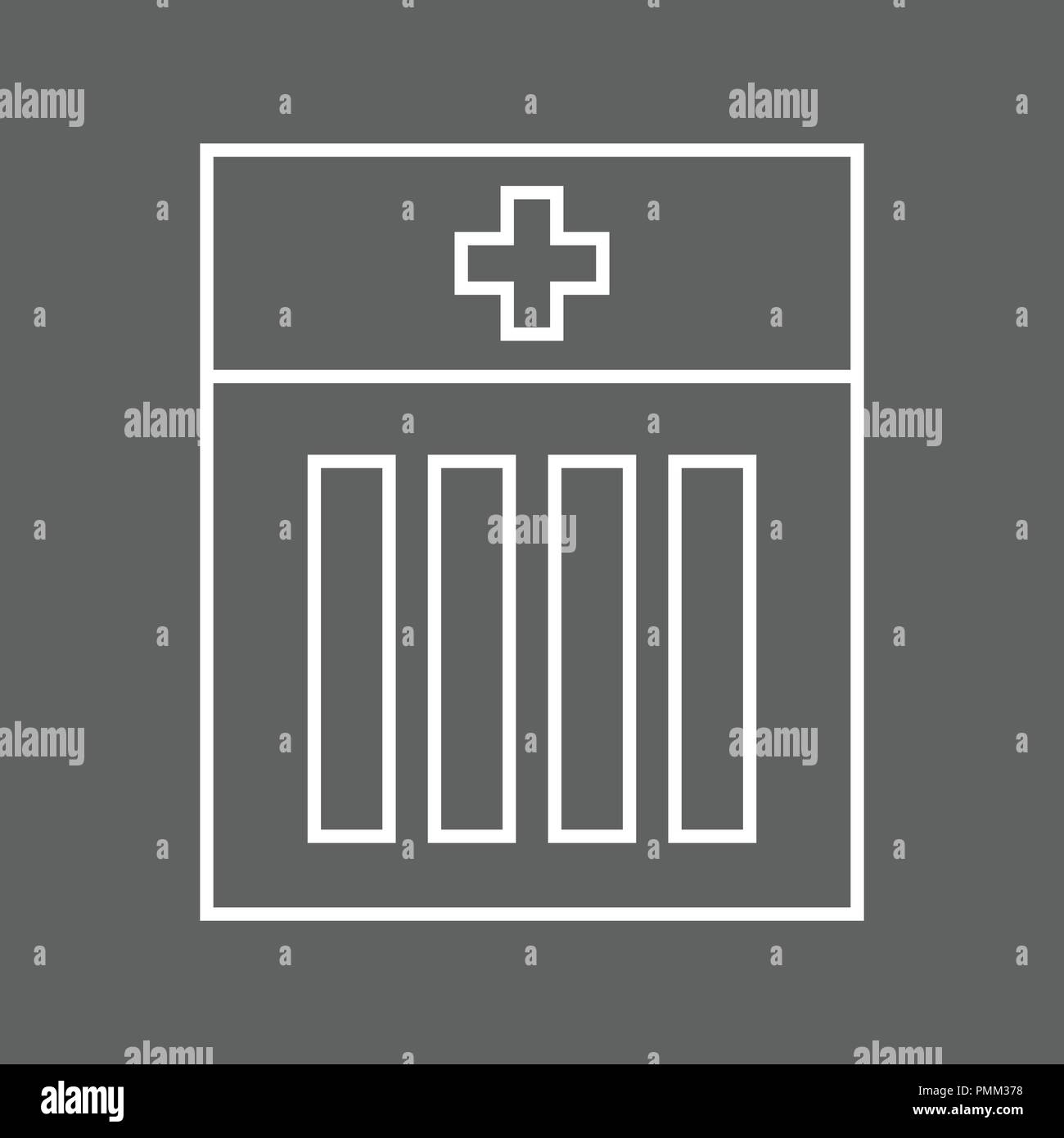 Patient card linear icon. Thin line illustration white Stock Vector