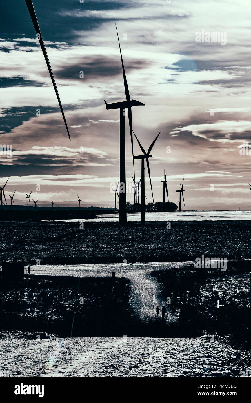 Wind Turbines at Whitelee Wind Farm, Scotland. Stock Photo