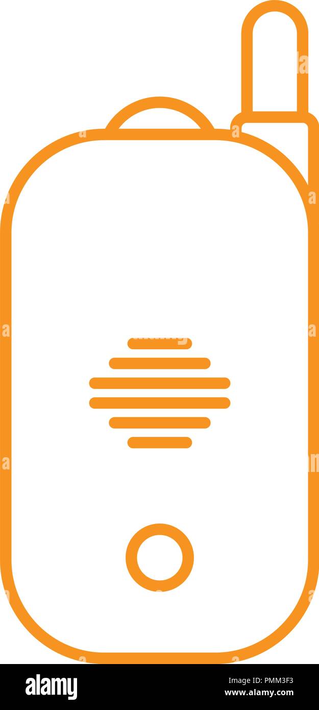 Medical device sign - vector linear style orange on white background Stock Vector