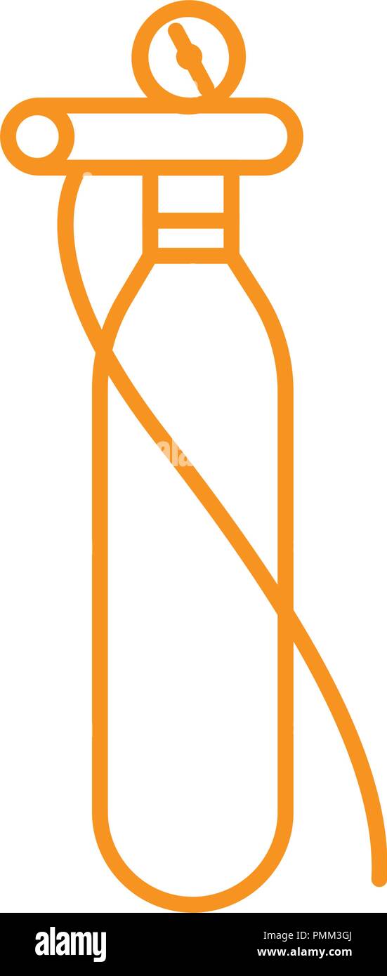 Oxygen cylinder icon vector orange Stock Vector