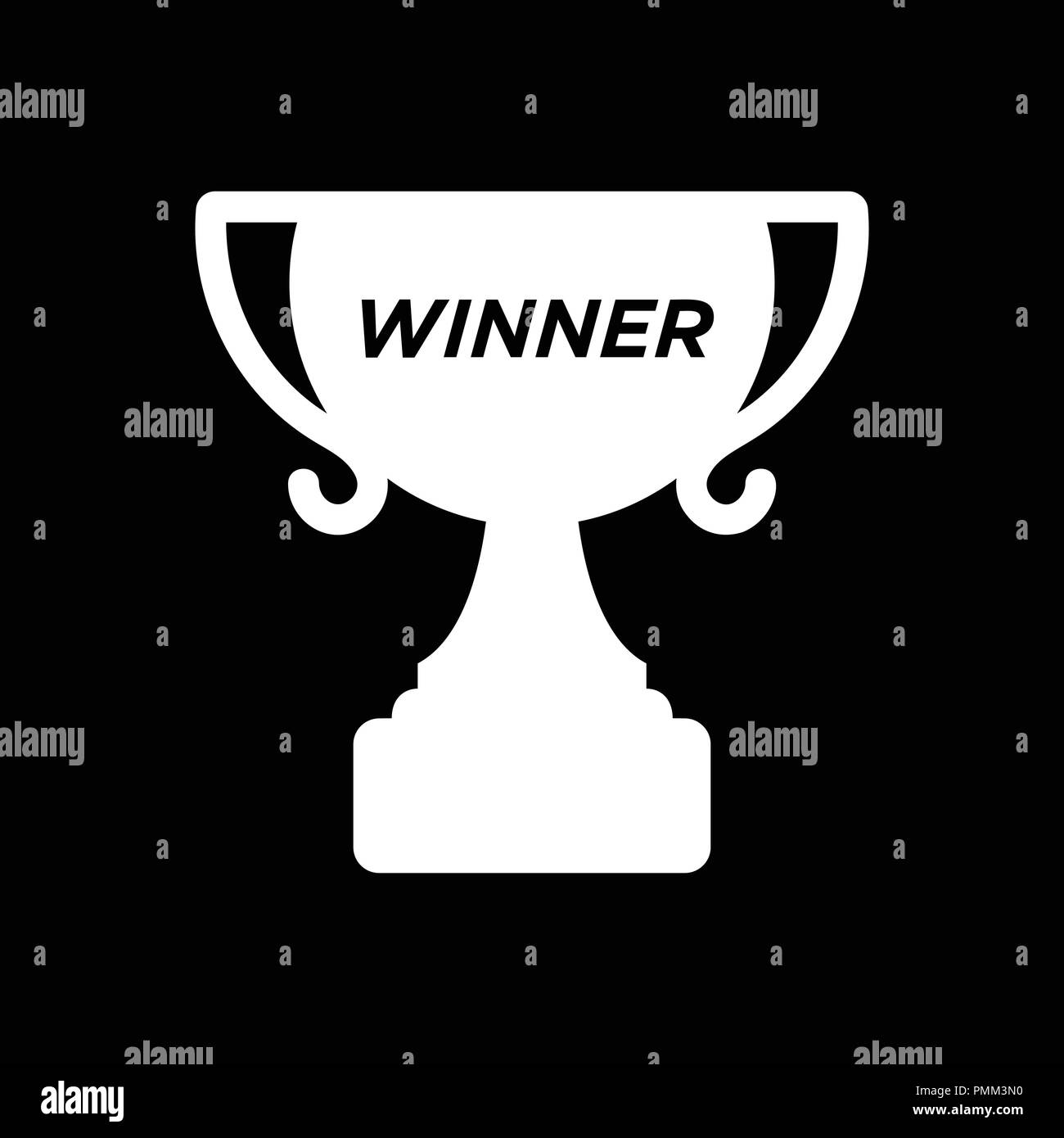 Trophy cup winner icon vector white Stock Vector Image & Art - Alamy