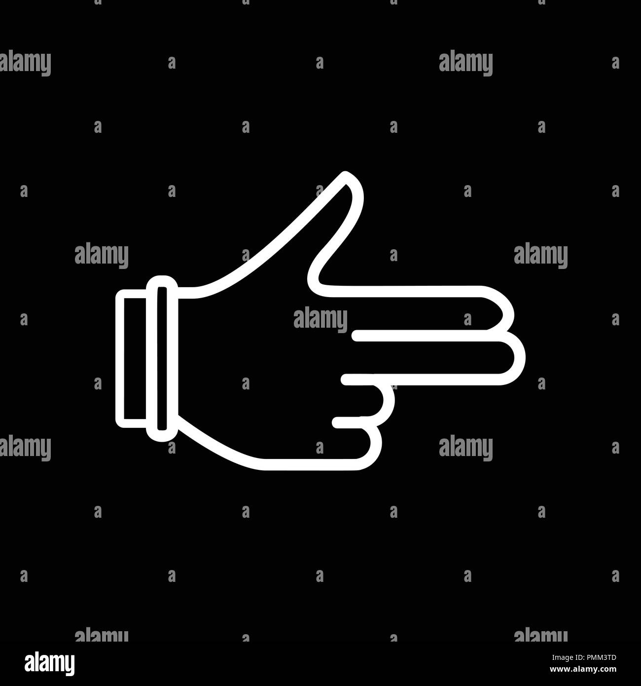 Hand vector icon - Linear style design white 1 Stock Vector Image & Art ...