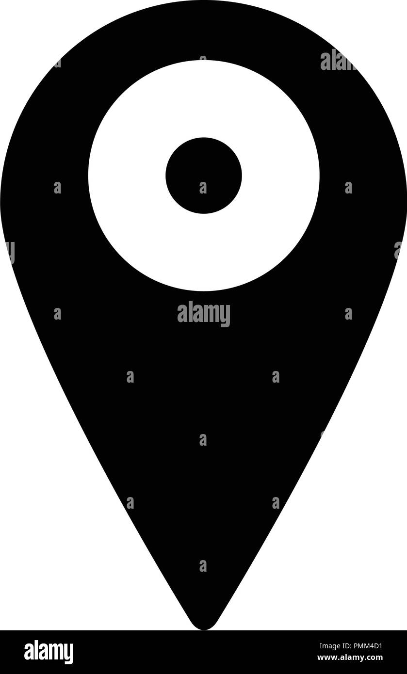 Location vector icon Place symbol GPS pictogram black Stock Vector