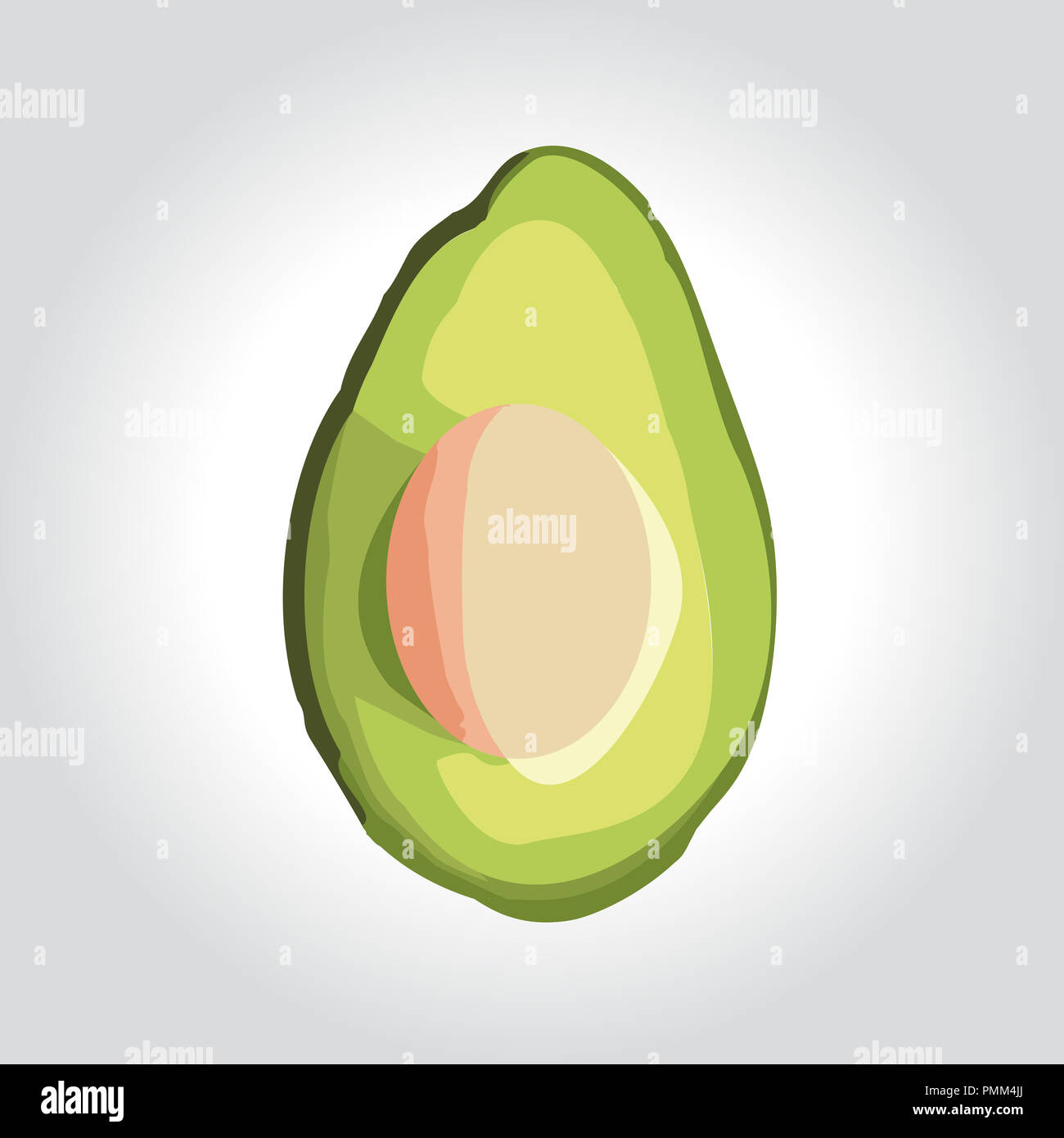 Close up of avocado sliced in half for background. illustration design graphic Stock Photo