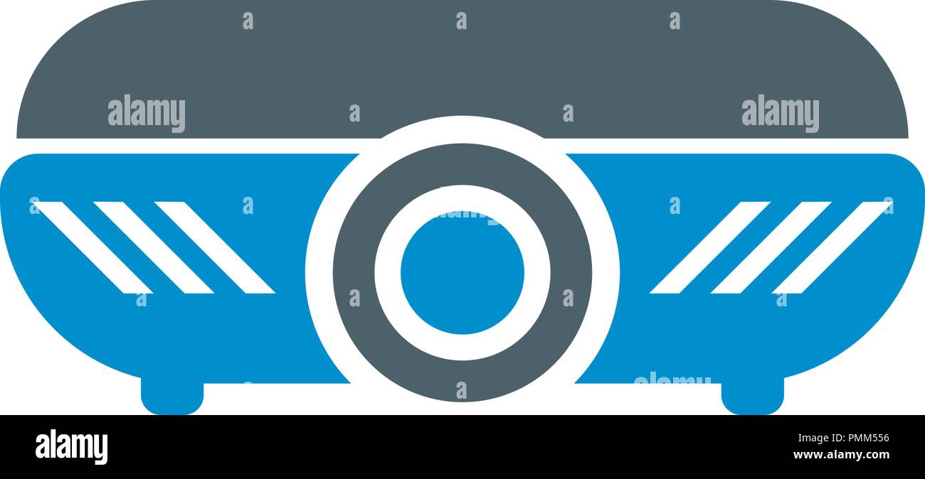 Projector icon - vector illustration blue Stock Vector