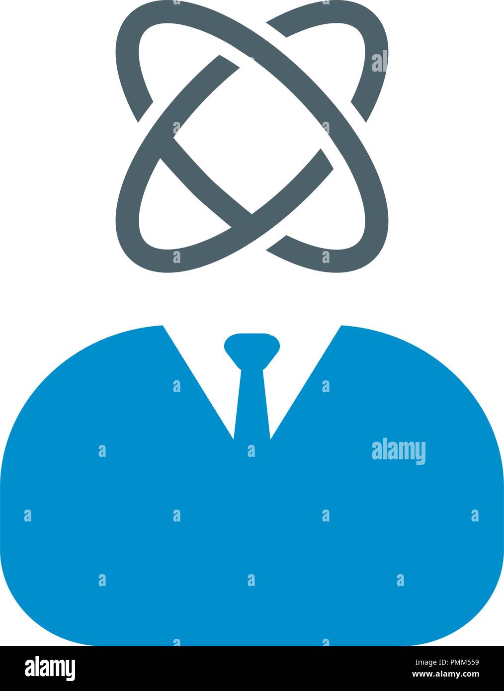 Businessman icon vector blue Stock Vector