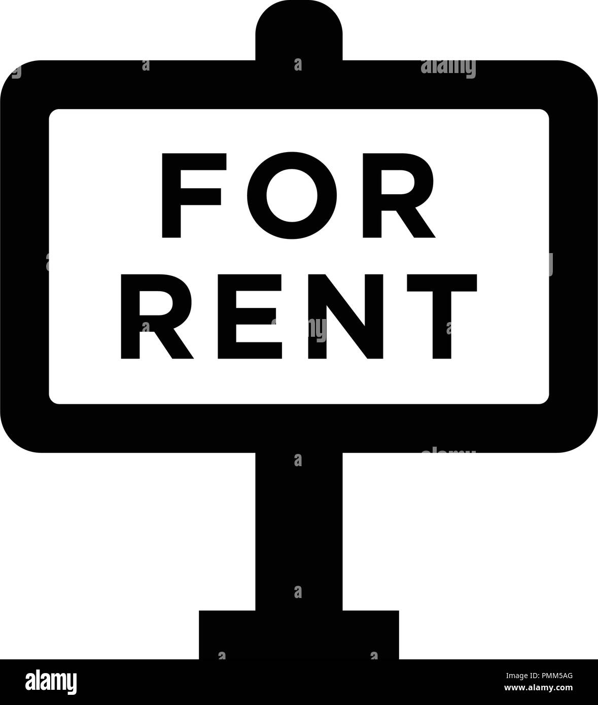 Vector for rent sign icon black Stock Vector