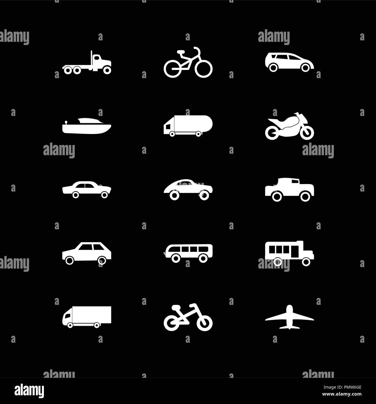 Transport Icons Set 2 White Stock Vector