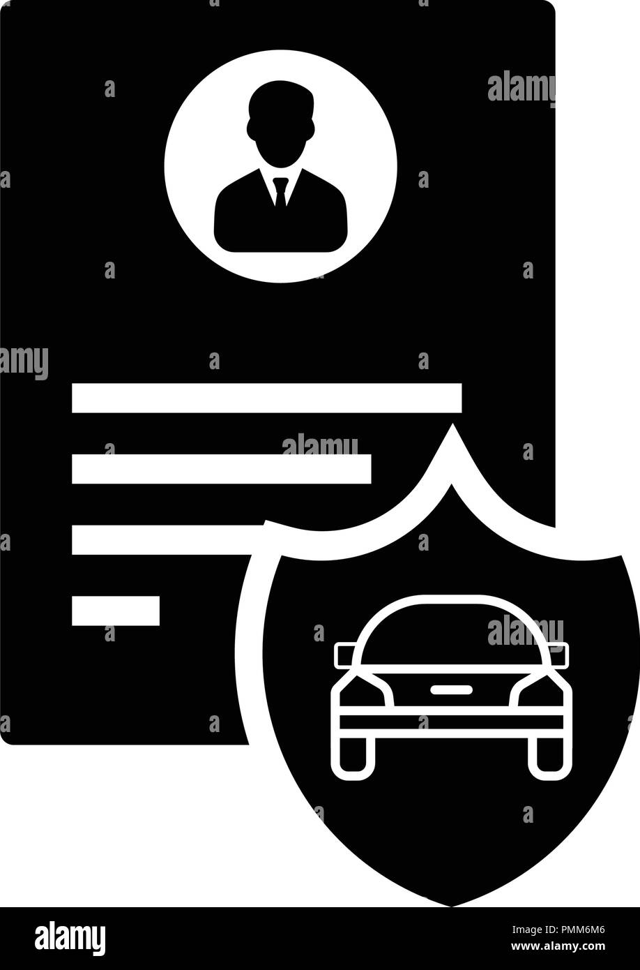 Car driver document identification with photo isolated on white background Stock Vector