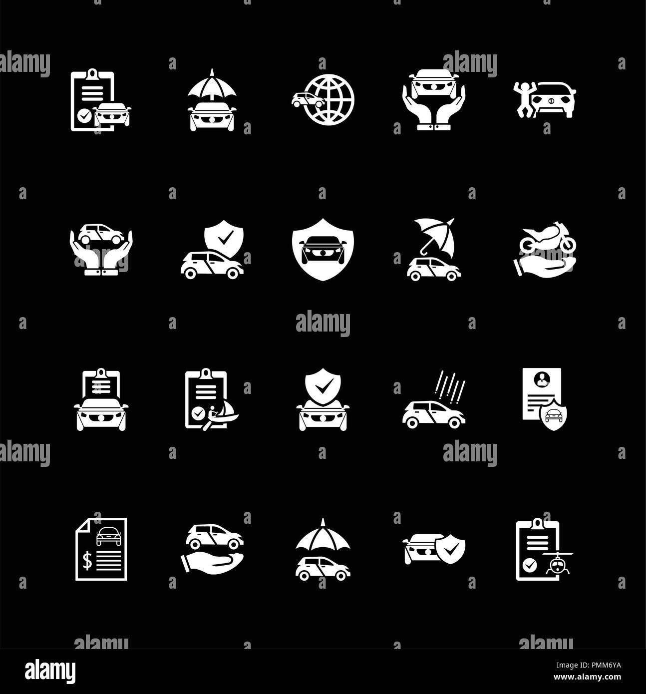 Insurance vector icons web hi-res stock photography and images - Alamy