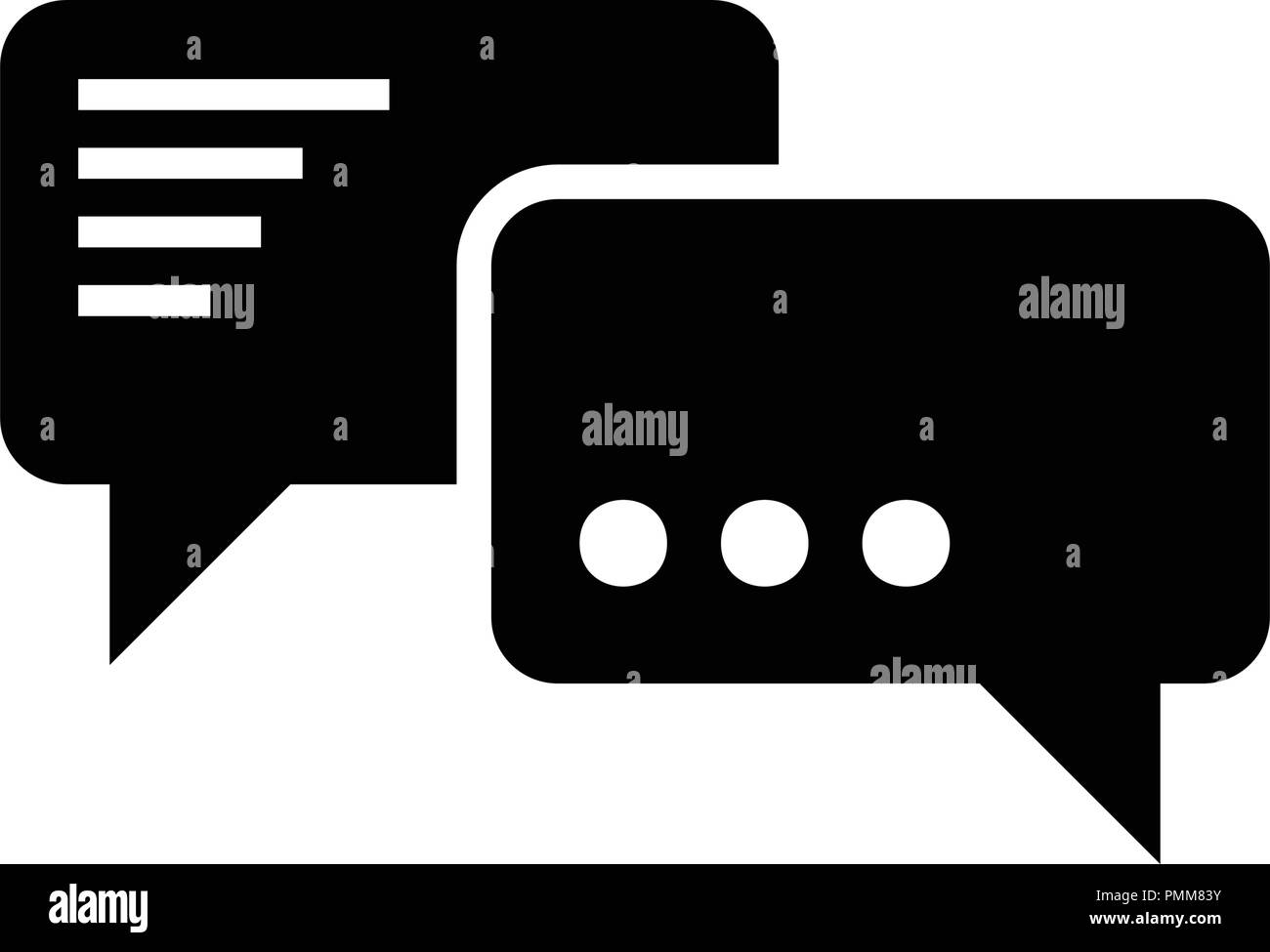 Speech bubble icon vector black Stock Vector Image & Art - Alamy