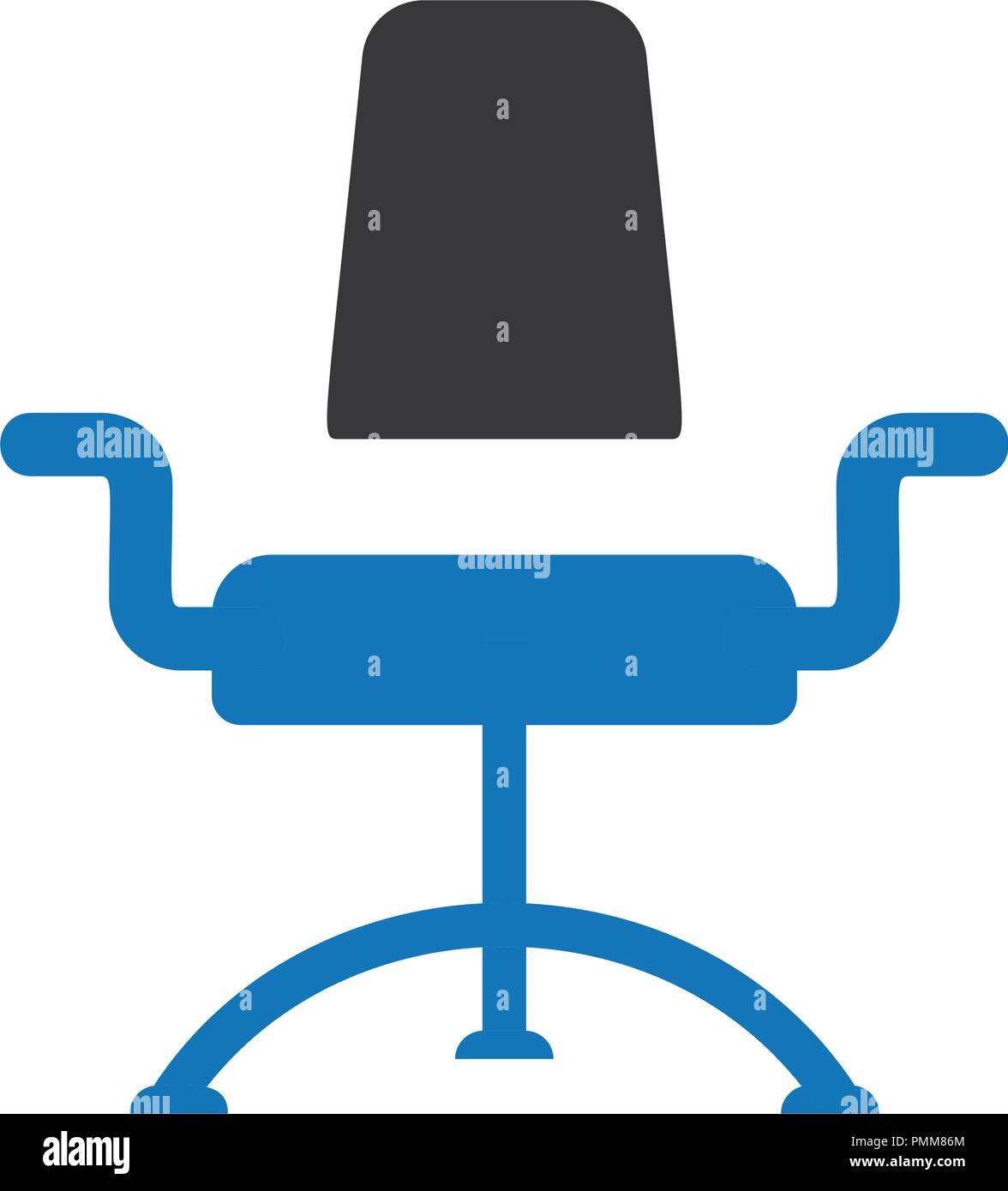 Business office chair icon vector blue Stock Vector