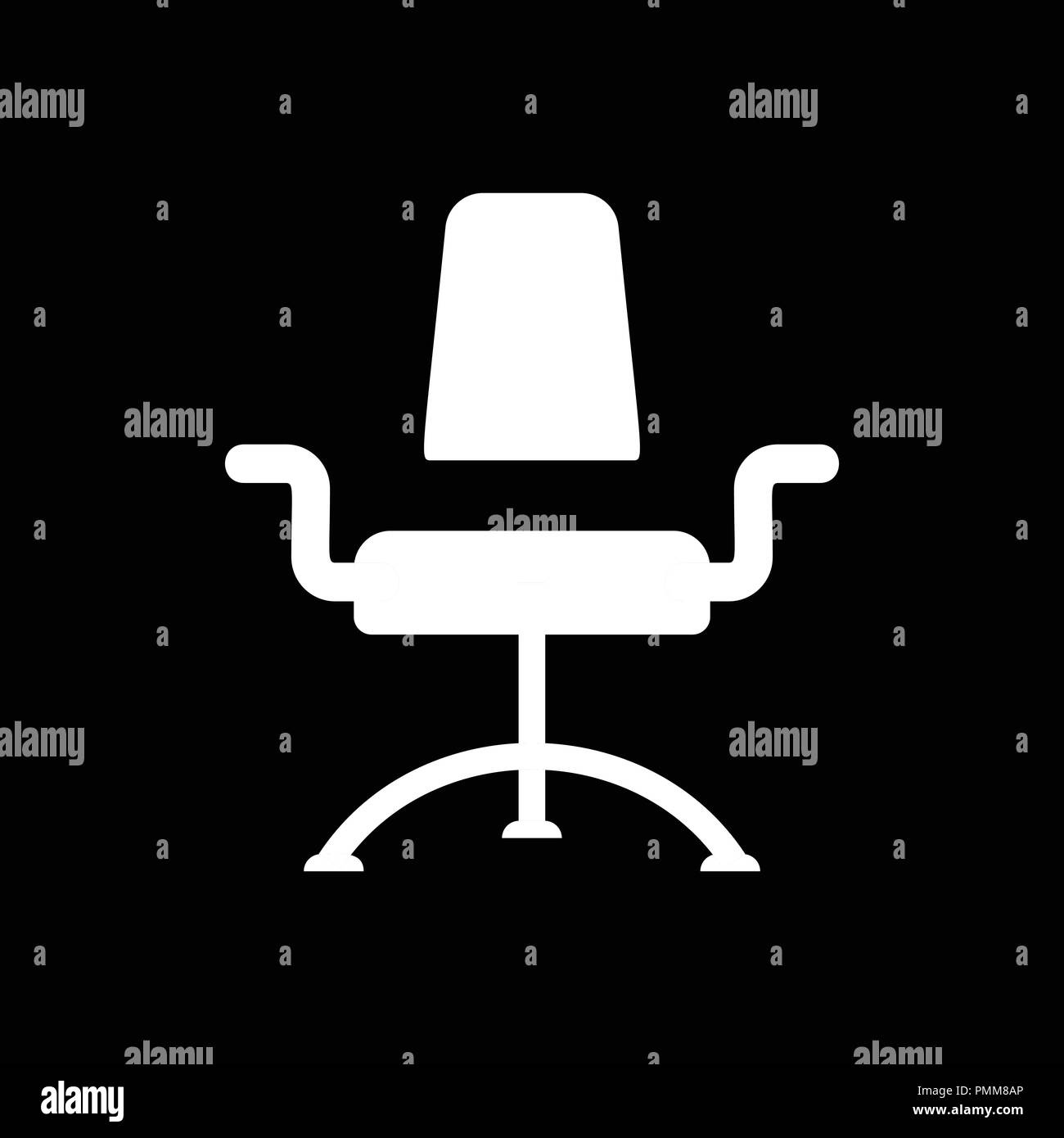 Business office chair icon vector white Stock Vector Image & Art - Alamy