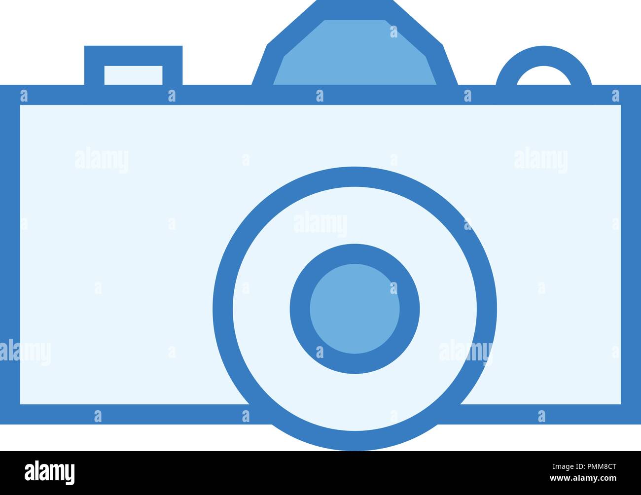 Icon pocket digital camera vector blue - linear colorful mix Stock Vector