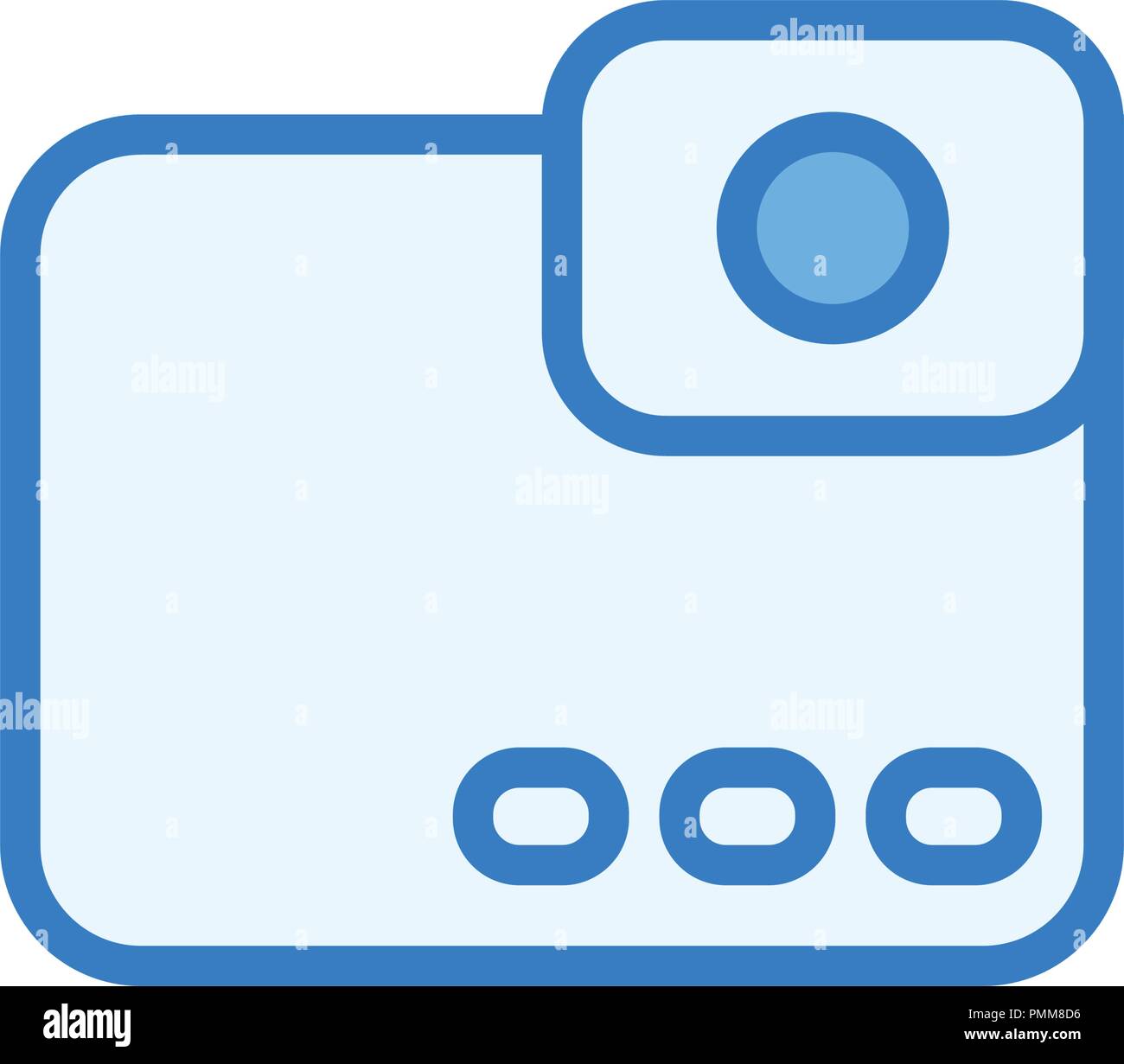 Digital camera icon vector blue - linear colorful Stock Vector