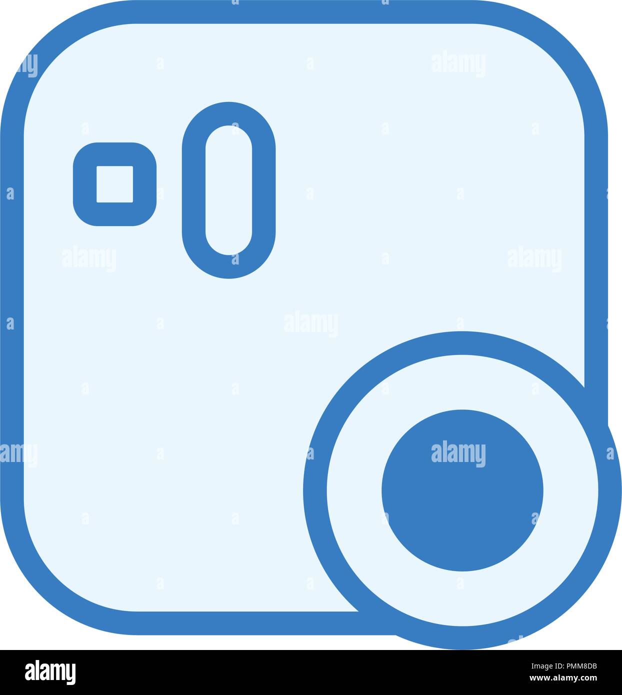 Digital camera icon vector blue - linear colorful style Stock Vector