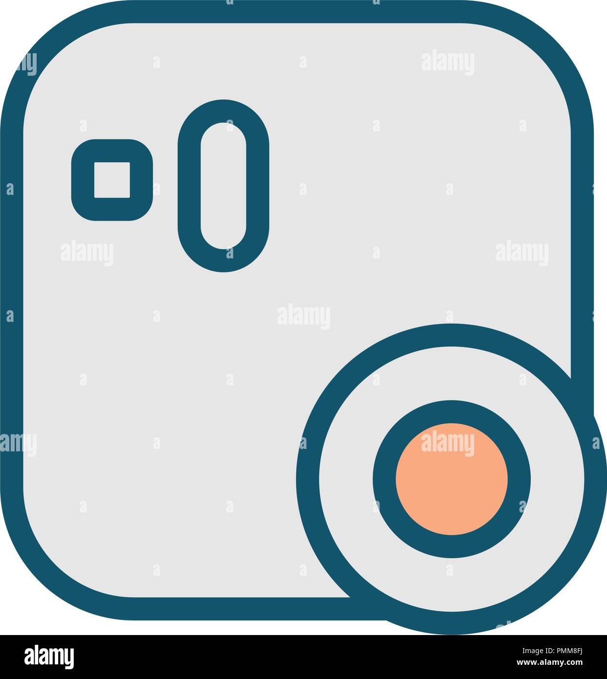 Photo camera linear mix colorful icon vector Stock Vector