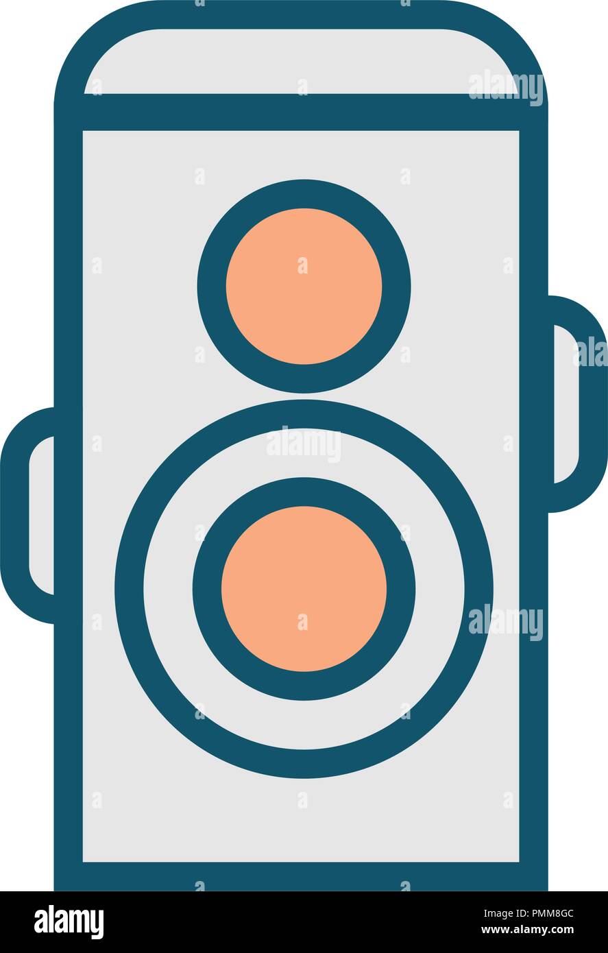 Line art mix colorful camera icon vector Stock Vector