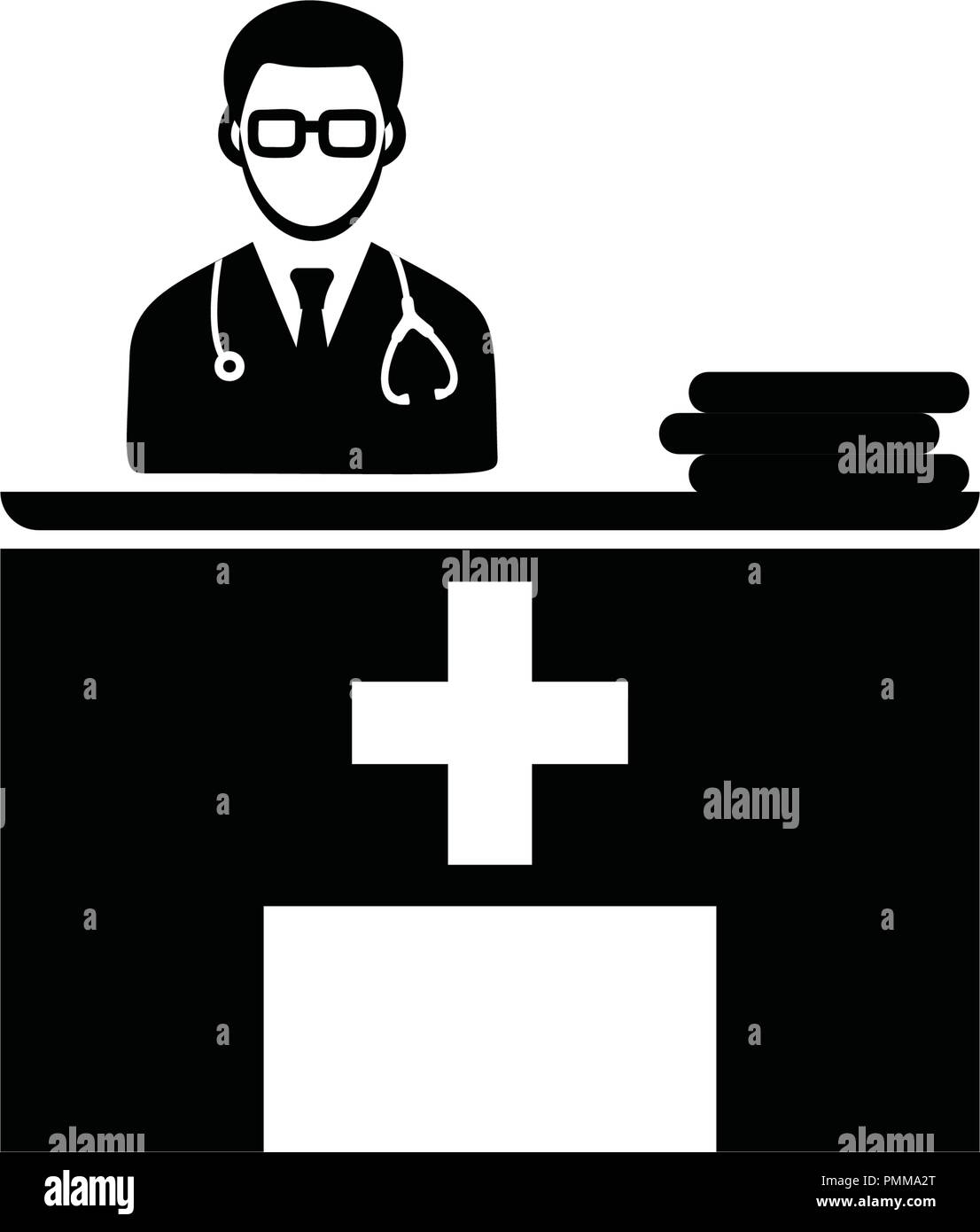 Doctor Checkup Chamber icons Black Stock Vector Image & Art - Alamy