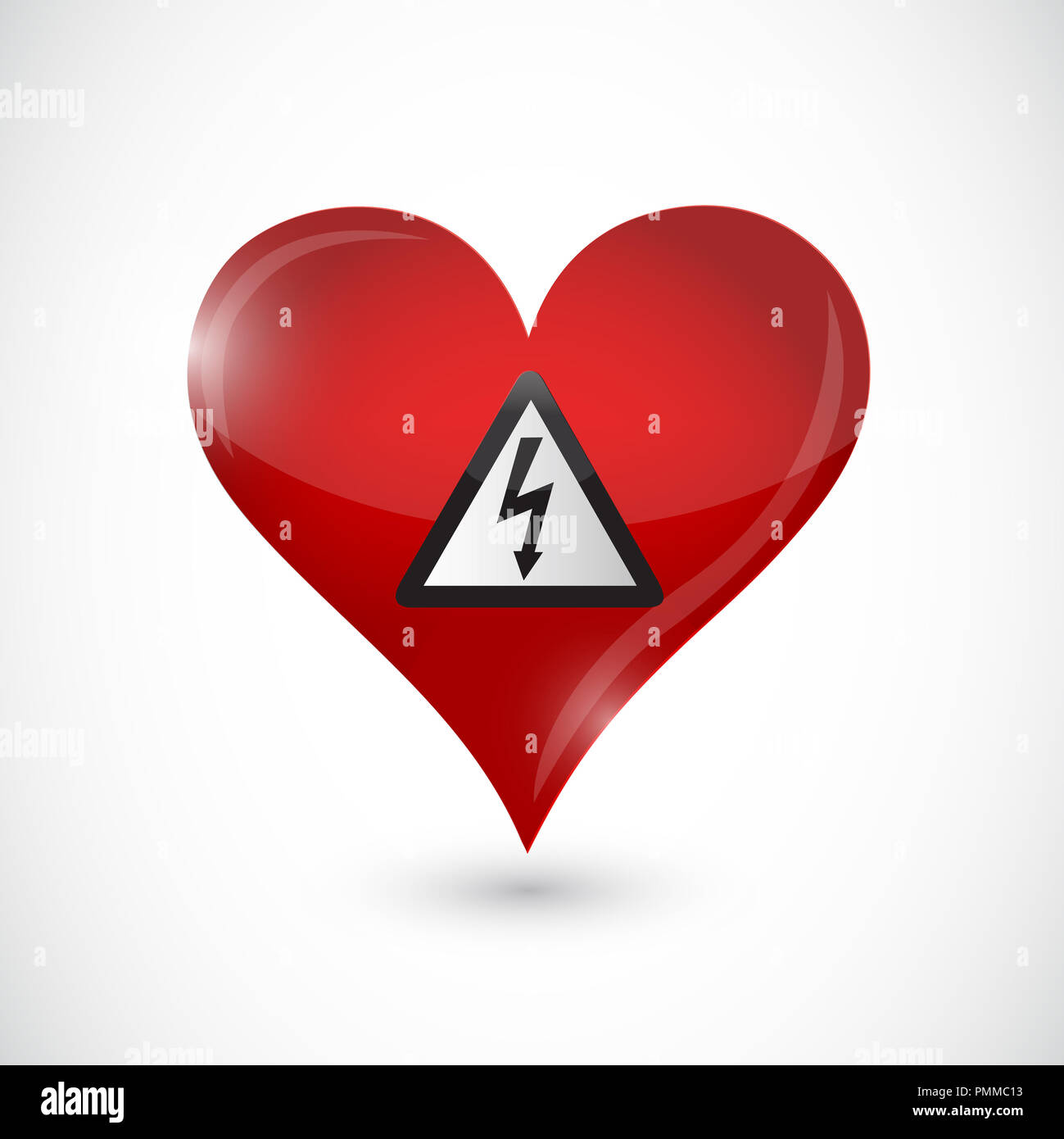 love electricity symbol isolated over a white background Stock Photo