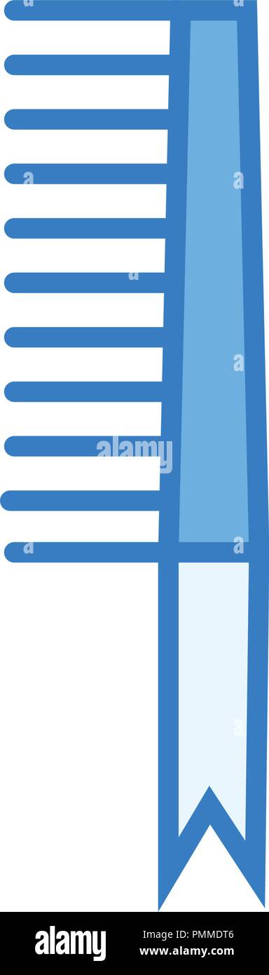 Comb icon vector - linear style blue Stock Vector