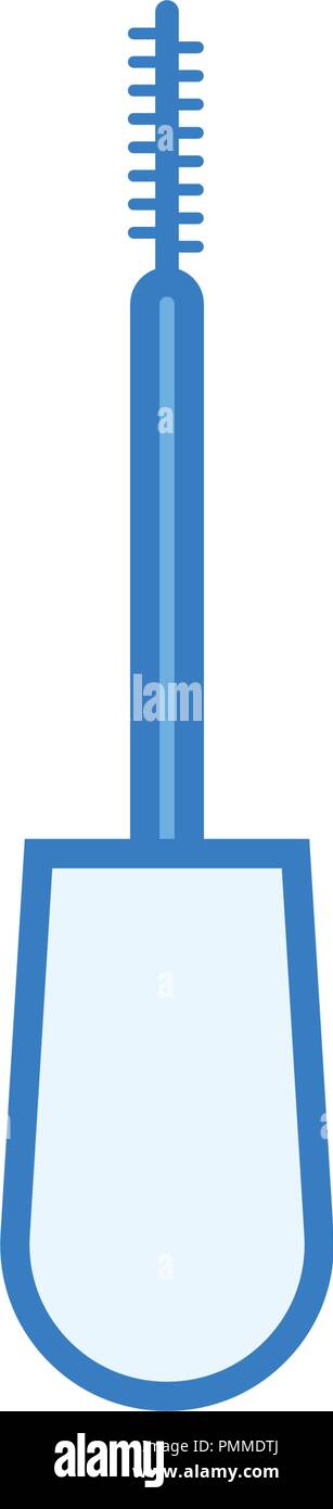 Mascara brush icon vector - Linear style blue Stock Vector