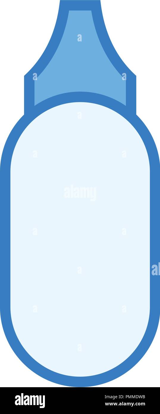 Cosmetic bottle icon vector - linear style design blue Stock Vector