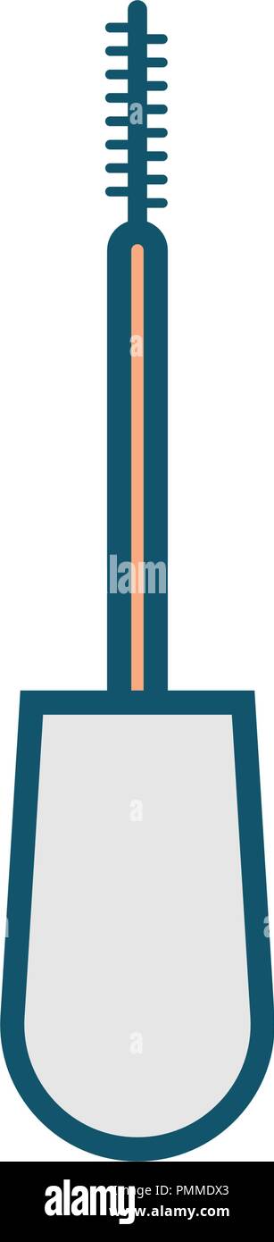 Mascara brush icon vector - Linear style Stock Vector