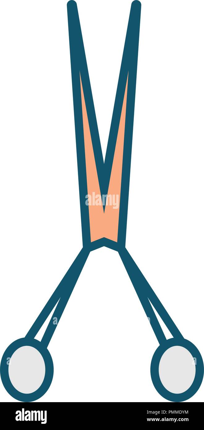 Scissors icon vector line art colorful Stock Vector