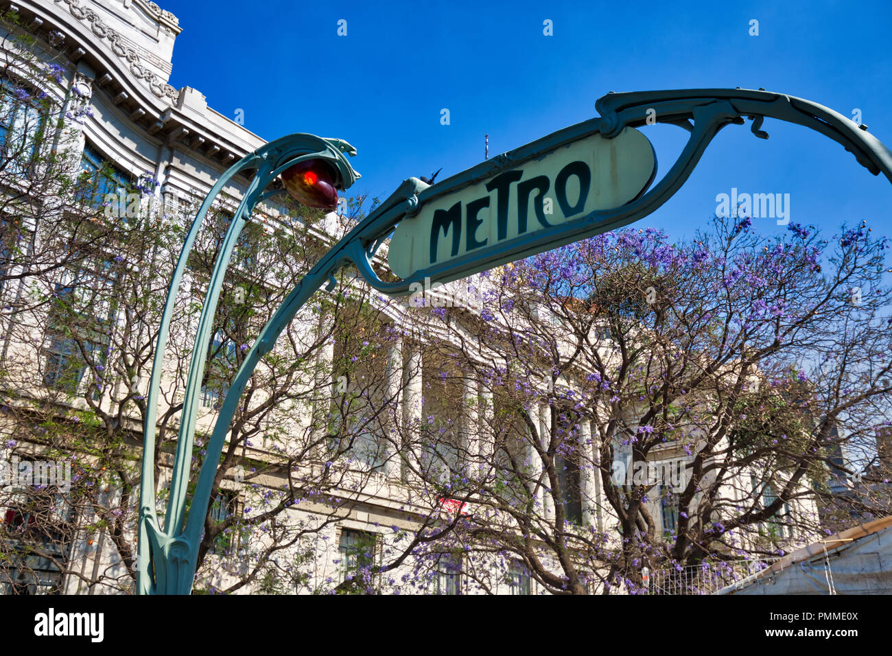 Mexico City Subway – Metro Entrance Sign Stock Photo