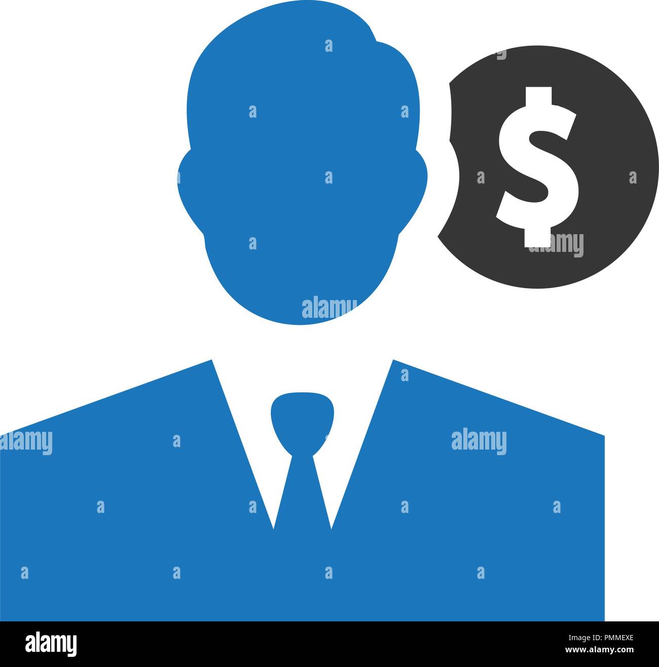 Businessman Think About Profit Icon Blue Stock Vector Image Art Alamy