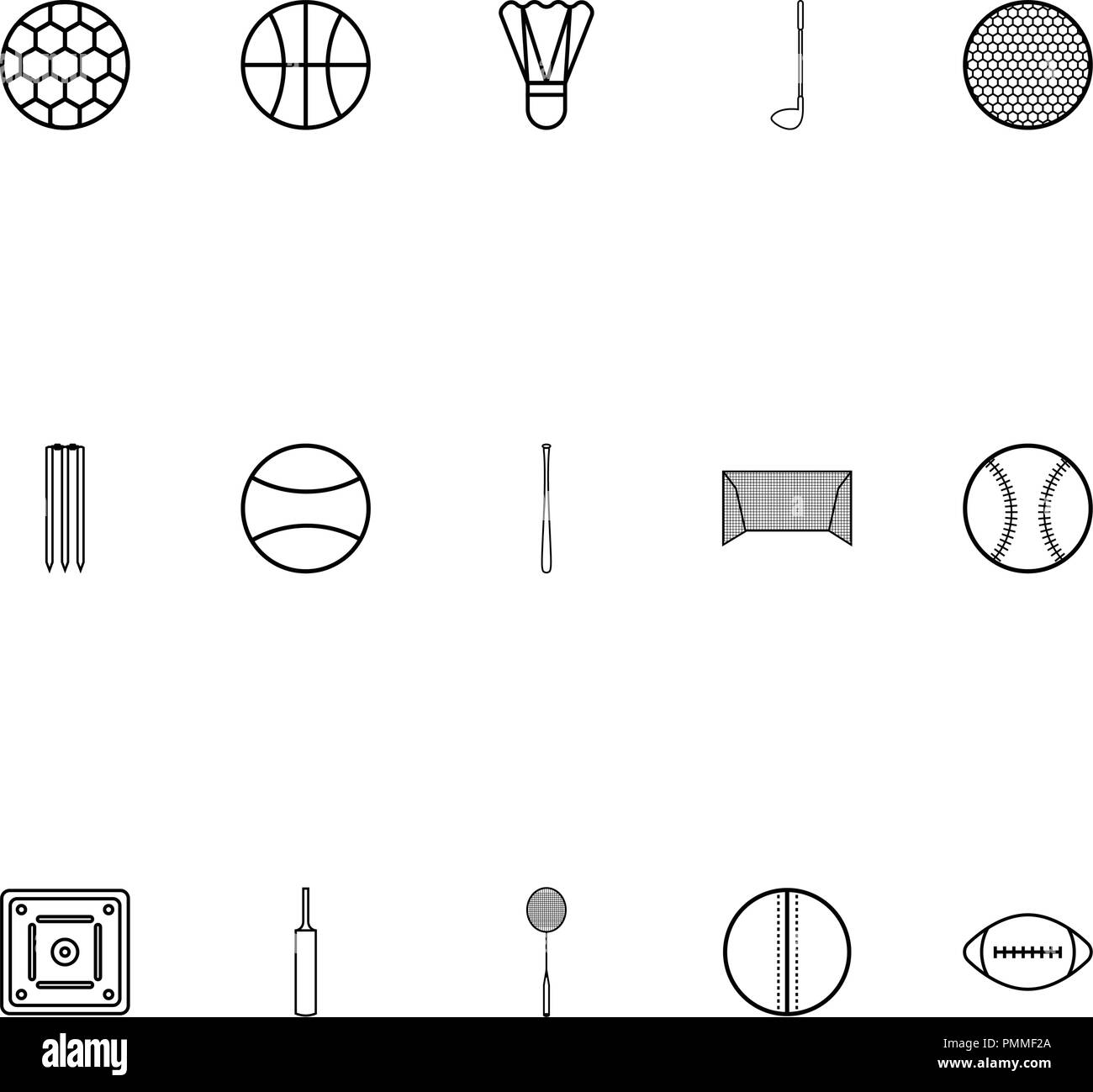 Sports icons in thin line style vector. Set of the icon to the sports ...