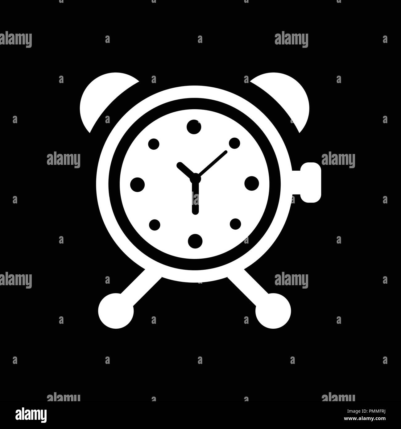 Alarm Clock Icon Alarm watch vector white Stock Vector Image & Art