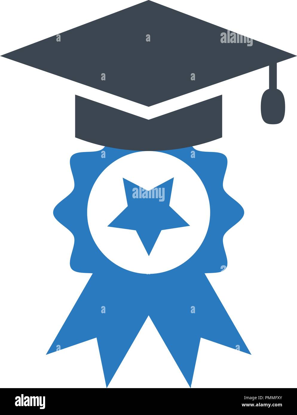 Graduation achievement award ribbons icon education Graduation cap