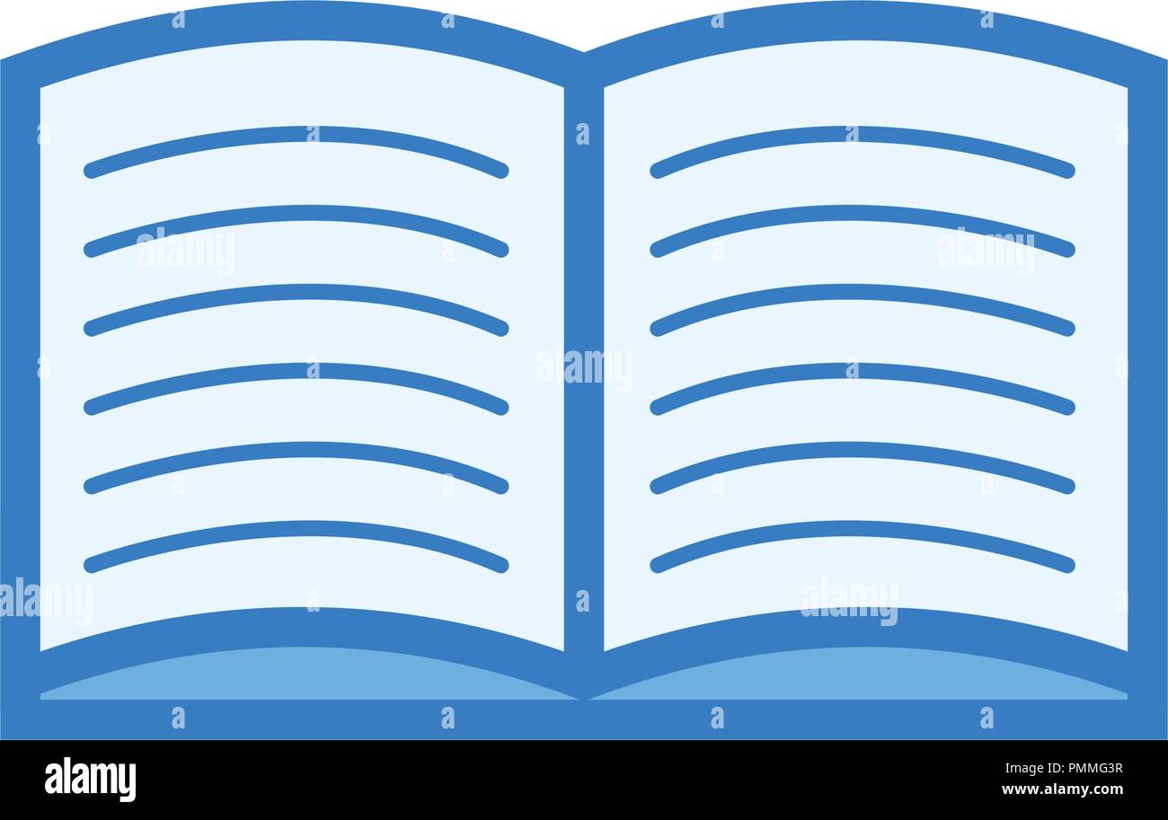 Reading line icon - book line art icon vector blue Stock Vector Image ...