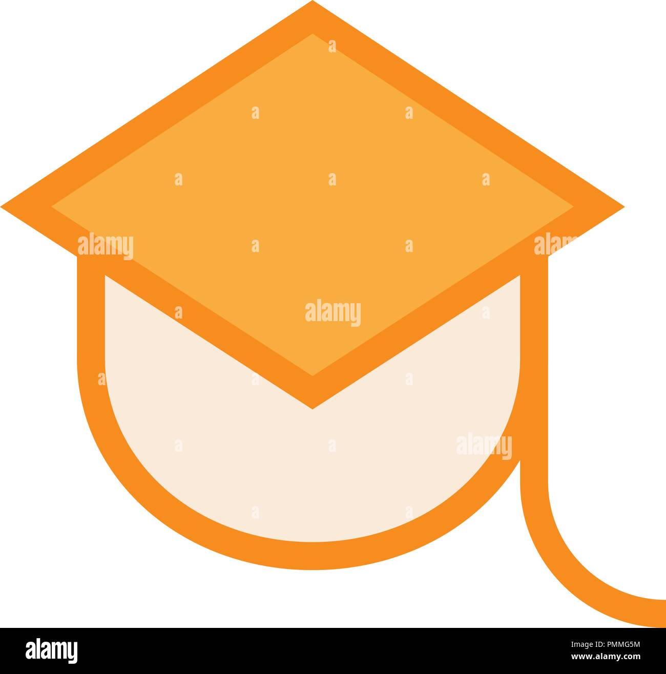Graduation hat cap colorful line art icon vector Stock Vector