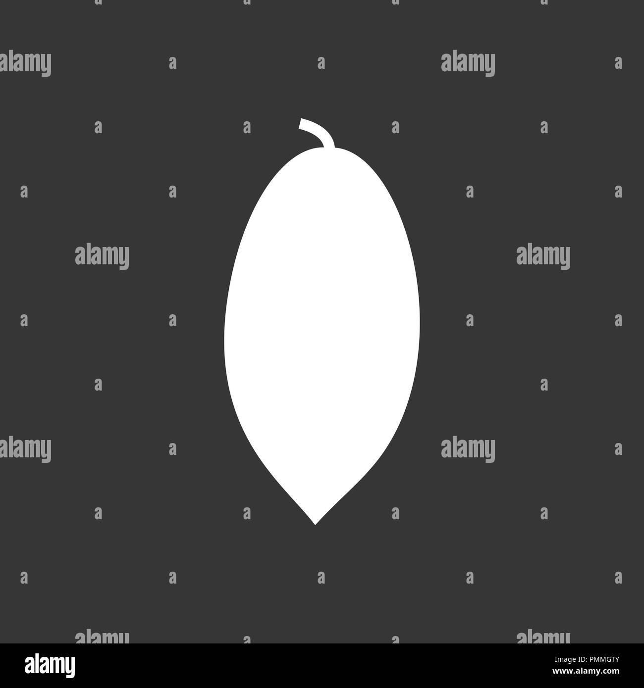 Papaya Icon White Stock Vector