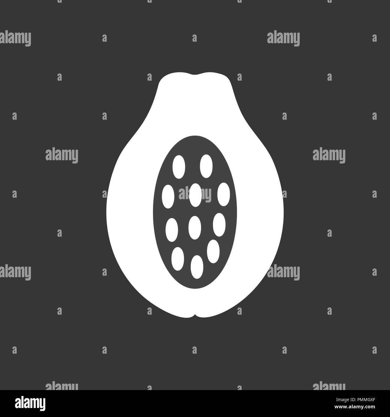 Papaya Icon White Stock Vector Image & Art - Alamy