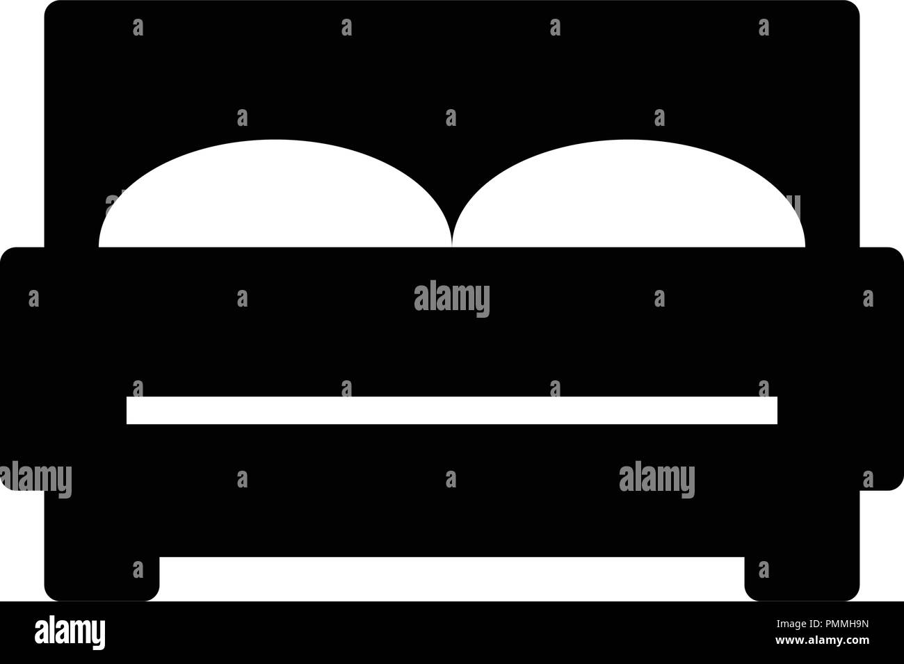Double bed icon glyph style vector black Stock Vector Image & Art - Alamy