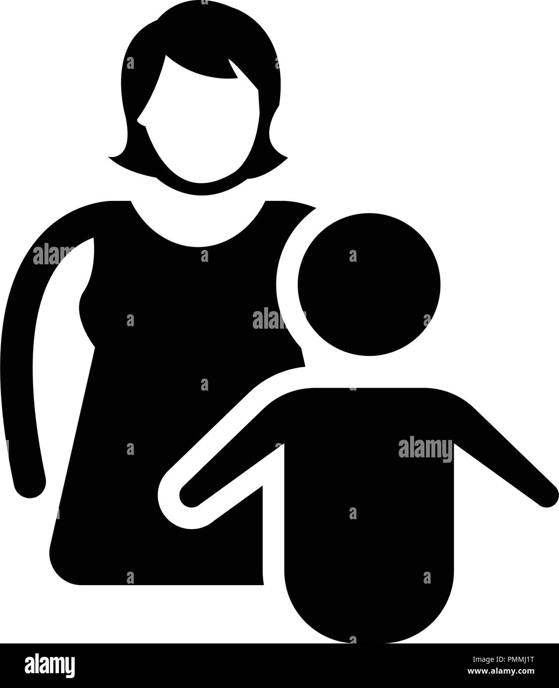 Mother and child icon Black Stock Vector