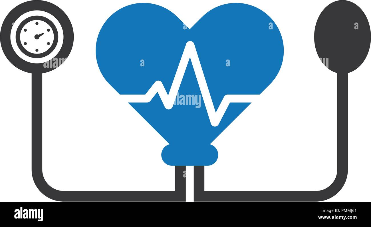 Blood Pressure Icon Blue Stock Vector