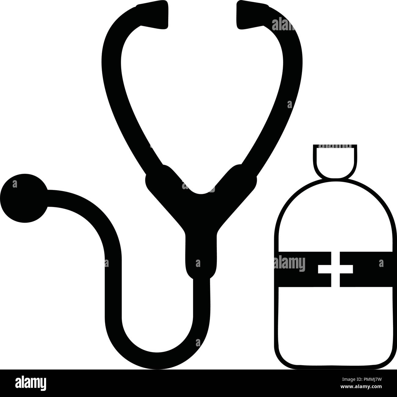 Black stethoscope Stock Vector Images - Alamy