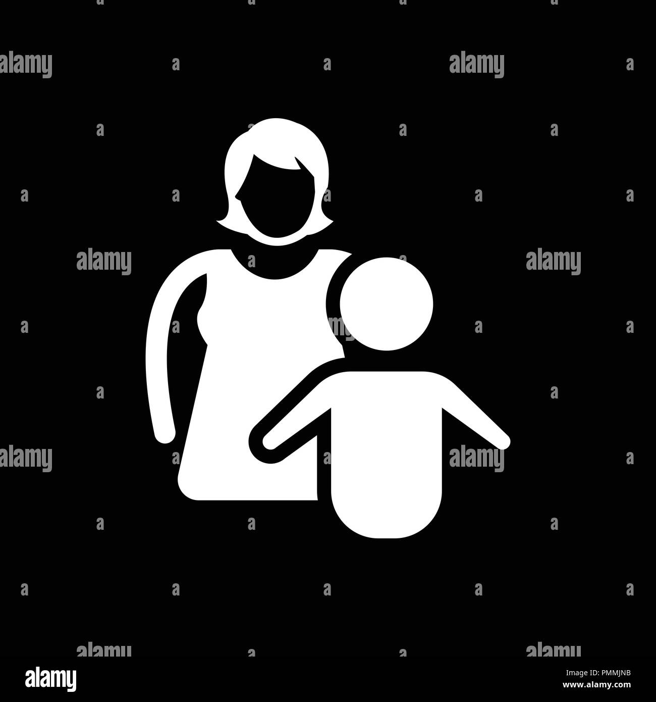 Mother and child icon White Stock Vector