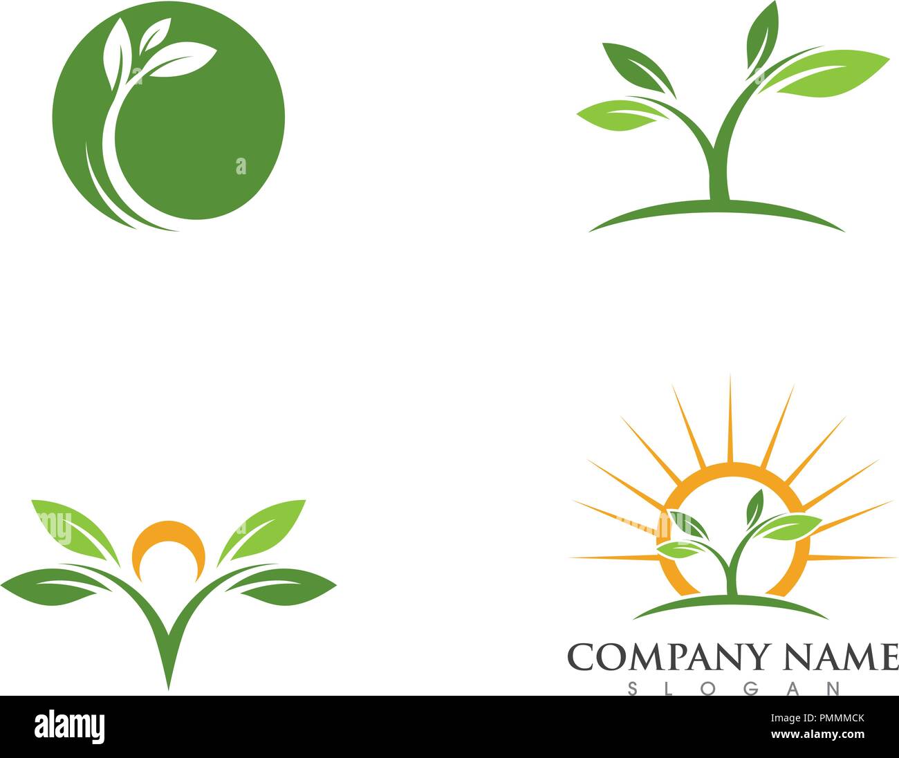 Logos of green Tree leaf ecology nature element vector Stock Vector ...