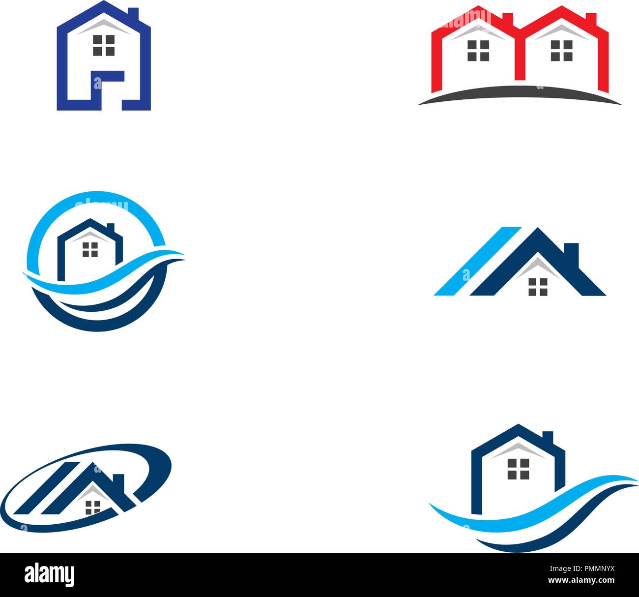 Real Estate Property And Construction Logo Design Stock Vector