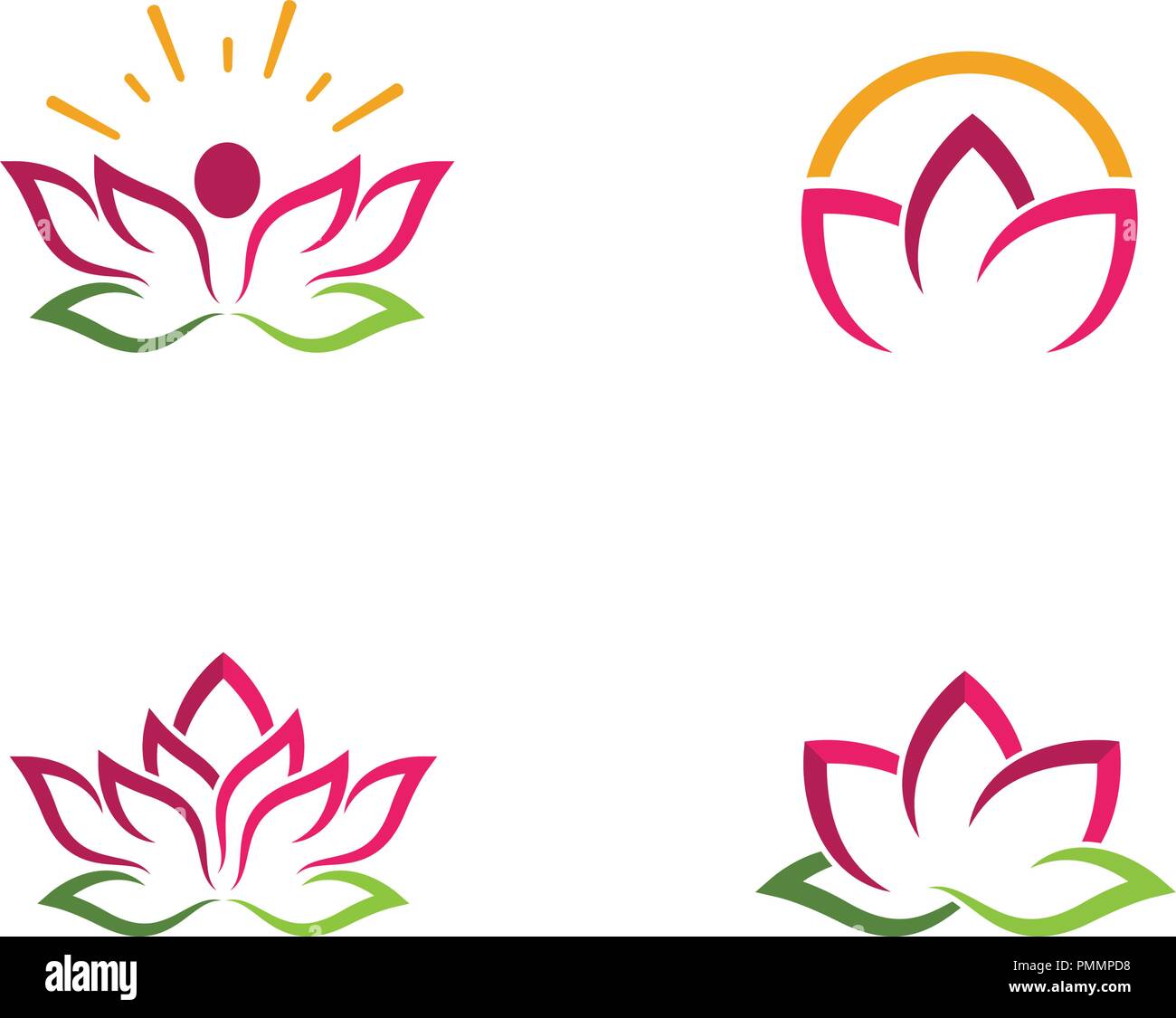 Beauty Vector lotus flowers design logo Template icon Stock Vector ...